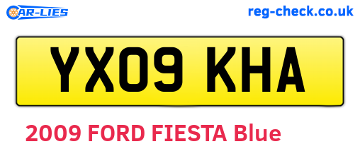 YX09KHA are the vehicle registration plates.