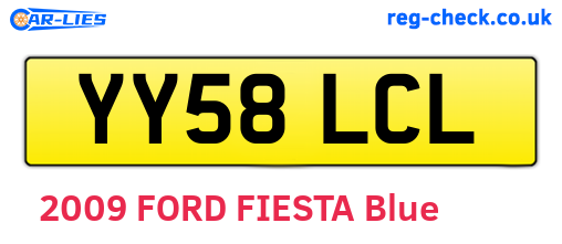 YY58LCL are the vehicle registration plates.