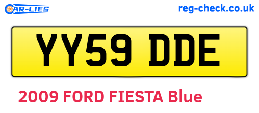 YY59DDE are the vehicle registration plates.