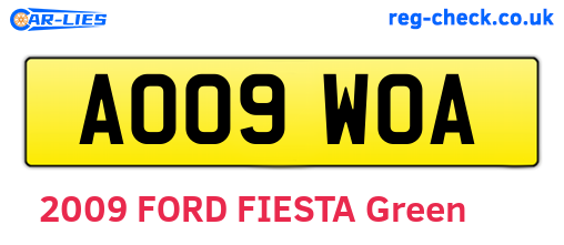 AO09WOA are the vehicle registration plates.
