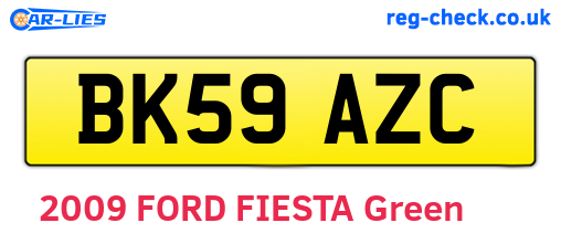 BK59AZC are the vehicle registration plates.