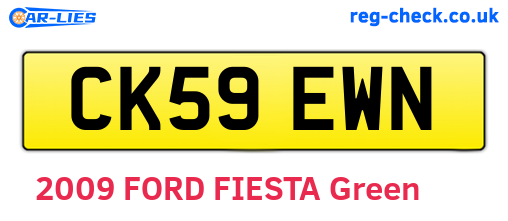 CK59EWN are the vehicle registration plates.