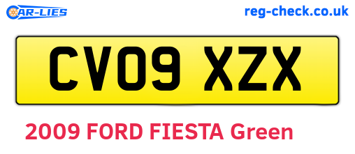 CV09XZX are the vehicle registration plates.