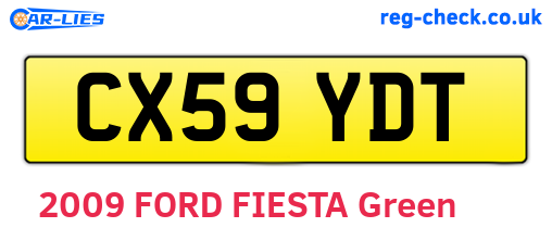 CX59YDT are the vehicle registration plates.