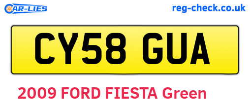 CY58GUA are the vehicle registration plates.
