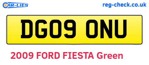 DG09ONU are the vehicle registration plates.