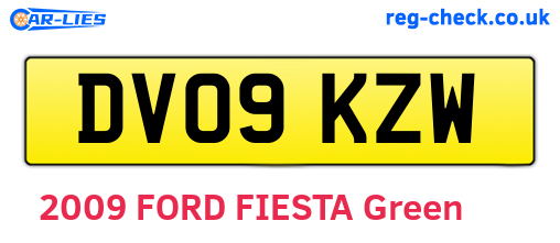 DV09KZW are the vehicle registration plates.