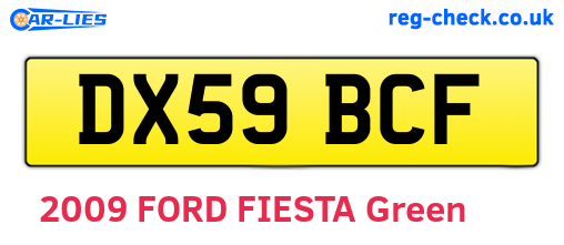 DX59BCF are the vehicle registration plates.