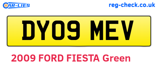 DY09MEV are the vehicle registration plates.