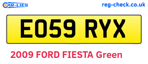 EO59RYX are the vehicle registration plates.