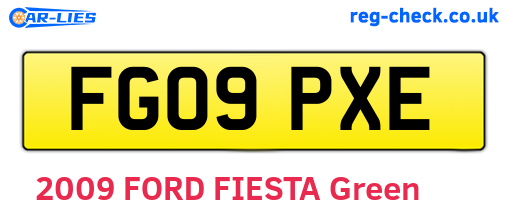 FG09PXE are the vehicle registration plates.