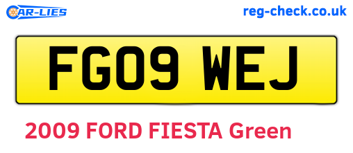 FG09WEJ are the vehicle registration plates.