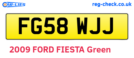 FG58WJJ are the vehicle registration plates.