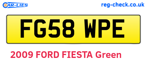 FG58WPE are the vehicle registration plates.
