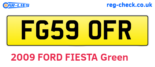 FG59OFR are the vehicle registration plates.