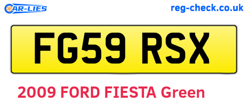 FG59RSX are the vehicle registration plates.