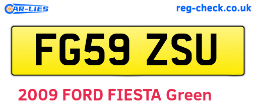 FG59ZSU are the vehicle registration plates.