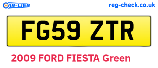 FG59ZTR are the vehicle registration plates.
