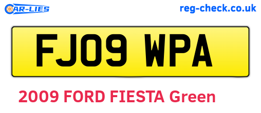 FJ09WPA are the vehicle registration plates.