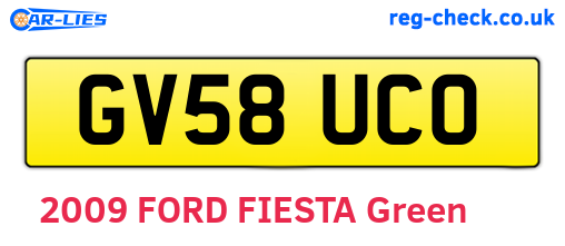 GV58UCO are the vehicle registration plates.