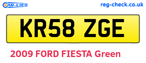 KR58ZGE are the vehicle registration plates.