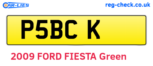 P5BCK are the vehicle registration plates.