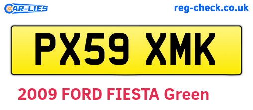 PX59XMK are the vehicle registration plates.