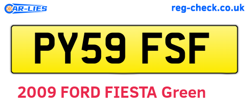 PY59FSF are the vehicle registration plates.