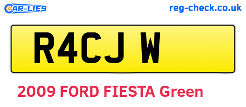 R4CJW are the vehicle registration plates.