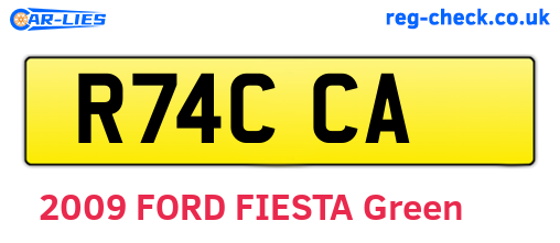 R74CCA are the vehicle registration plates.