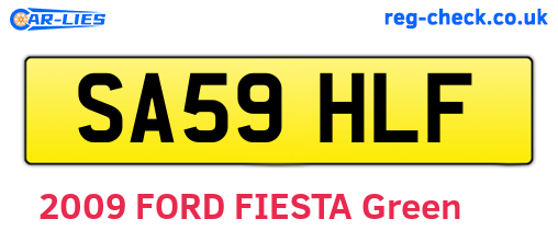 SA59HLF are the vehicle registration plates.