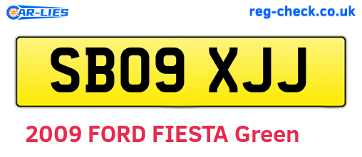 SB09XJJ are the vehicle registration plates.