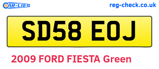SD58EOJ are the vehicle registration plates.