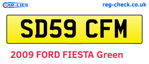 SD59CFM are the vehicle registration plates.