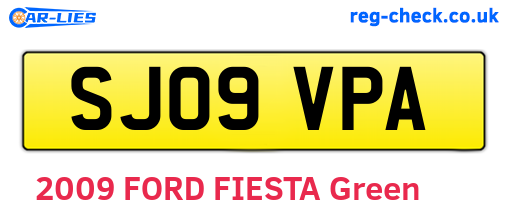 SJ09VPA are the vehicle registration plates.