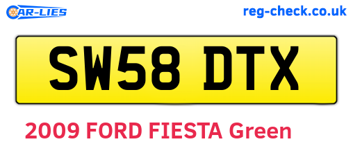 SW58DTX are the vehicle registration plates.