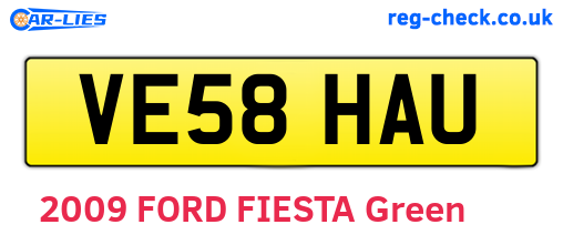 VE58HAU are the vehicle registration plates.