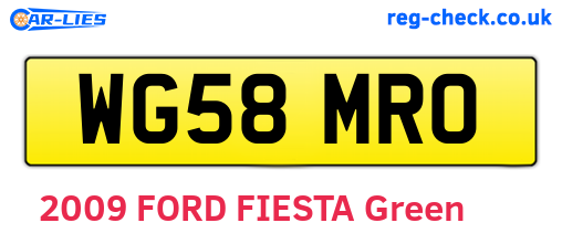 WG58MRO are the vehicle registration plates.