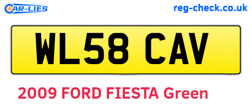 WL58CAV are the vehicle registration plates.