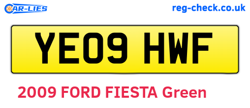 YE09HWF are the vehicle registration plates.