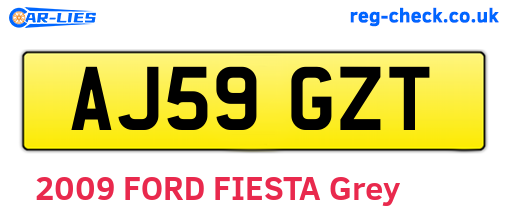 AJ59GZT are the vehicle registration plates.