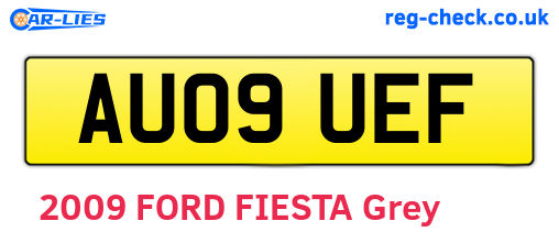 AU09UEF are the vehicle registration plates.