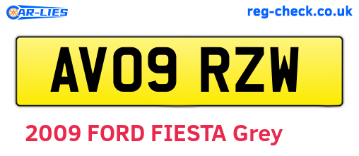 AV09RZW are the vehicle registration plates.