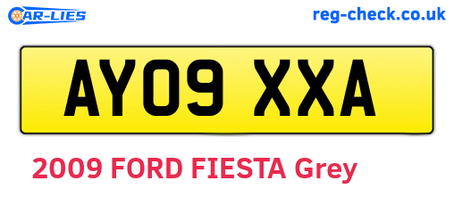 AY09XXA are the vehicle registration plates.