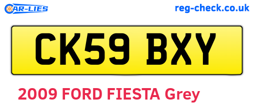 CK59BXY are the vehicle registration plates.