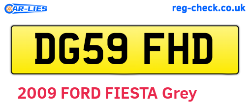 DG59FHD are the vehicle registration plates.