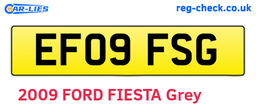 EF09FSG are the vehicle registration plates.