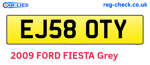 EJ58OTY are the vehicle registration plates.