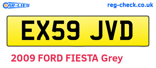 EX59JVD are the vehicle registration plates.