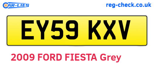 EY59KXV are the vehicle registration plates.